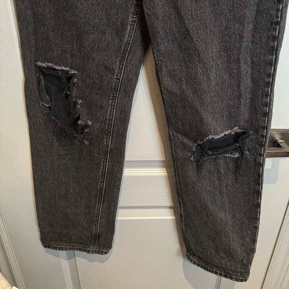 Aritzia Denim Forum The Joni High Rise Loose Jeans Size 28 Black Distressed READ - Picture 4 of 16